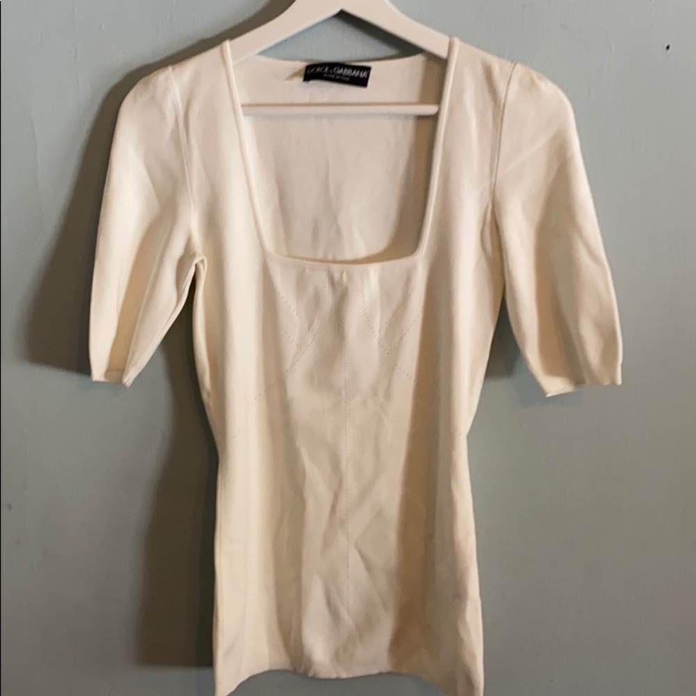 Dolce &Gabbana ivory knit top